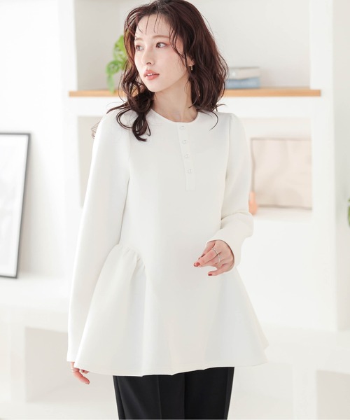 セール】【日本製】ペプラムトップス（シャツ/ブラウス）｜Lajour