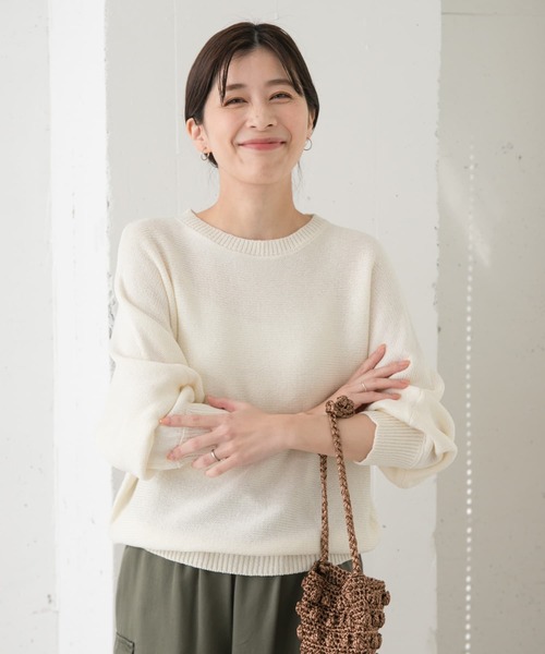 新品！URBAN RESEARCH DOORS リネン混スラブドルマンニット セール】リネン混スラブドルマンニット（ニット/セーター