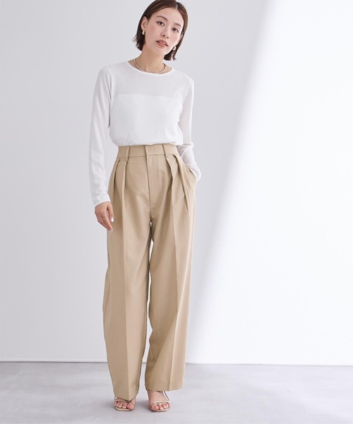 UR'S(ユアーズ)の「インタックセンタープレスワイドパンツ(その他パンツ・レディース・ベージュ/ブラック・L/M/S)」の10枚目の写真
