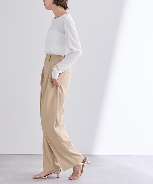 UR'S(ユアーズ)の「インタックセンタープレスワイドパンツ(その他パンツ・レディース・ベージュ/ブラック・L/M/S)」の16枚目の写真