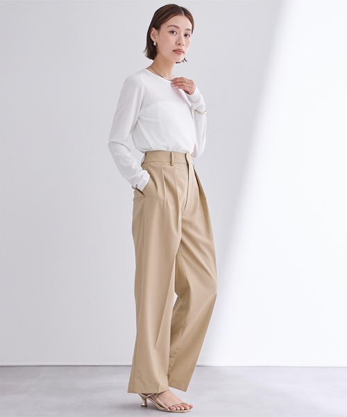 UR'S(ユアーズ)の「インタックセンタープレスワイドパンツ(その他パンツ・レディース・ベージュ/ブラック・L/M/S)」の17枚目の写真