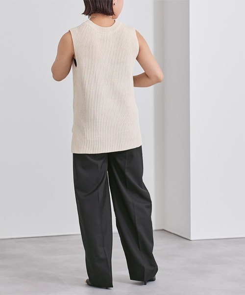 UR'S(ユアーズ)の「インタックセンタープレスワイドパンツ(その他パンツ・レディース・ベージュ/ブラック・L/M/S)」の7枚目の写真