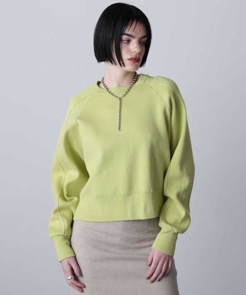 ROSE BUD（ローズバッド）の「スウェットライクニット（ニット/セーター・レディース・ピンク/ライトグリーン/グレー・ONE SIZE）」の2枚目の写真