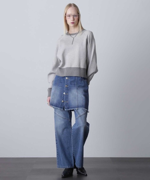 ROSE BUD（ローズバッド）の「スウェットライクニット（ニット/セーター・レディース・ピンク/ライトグリーン/グレー・ONE SIZE）」の22枚目の写真