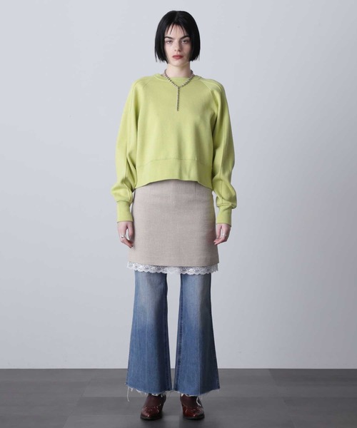 ROSE BUD（ローズバッド）の「スウェットライクニット（ニット/セーター・レディース・ピンク/ライトグリーン/グレー・ONE SIZE）」の11枚目の写真