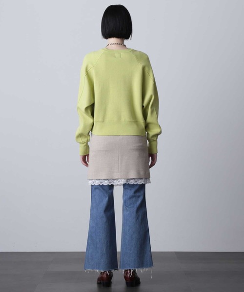 ROSE BUD（ローズバッド）の「スウェットライクニット（ニット/セーター・レディース・ピンク/ライトグリーン/グレー・ONE SIZE）」の9枚目の写真