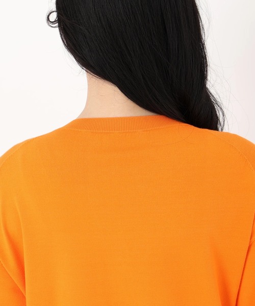 STRAWBERRY-FIELDS（ストロベリーフィールズ）の「キーネックニットカーディガン　カーディガン（カーディガン/ボレロ・レディース・グリーン/ホワイト系その他/ピンク系その他/ダークオレンジ・2）」の9枚目の写真