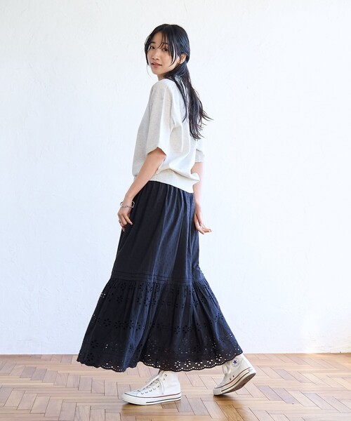 coen（コーエン）の「サラコポロサマーニット（ニット/セーター・レディース・クリーム/ダークグレー/ライトグレー・M/L）」の7枚目の写真