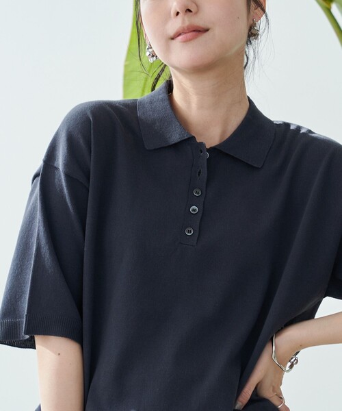 coen（コーエン）の「サラコポロサマーニット（ニット/セーター・レディース・クリーム/ダークグレー/ライトグレー・M/L）」の12枚目の写真