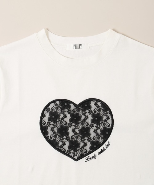 PHILLY（フィリー）の「【プチプラ\2199★】ハートレースワッペンTシャツ（Tシャツ/カットソー・レディース・ホワイト/ピンク/ブラック・FREE）」の22枚目の写真