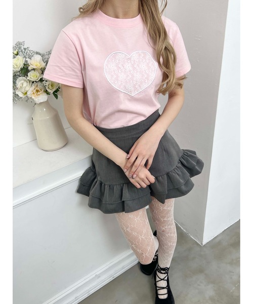 PHILLY（フィリー）の「【プチプラ\2199★】ハートレースワッペンTシャツ（Tシャツ/カットソー・レディース・ホワイト/ピンク/ブラック・FREE）」の14枚目の写真