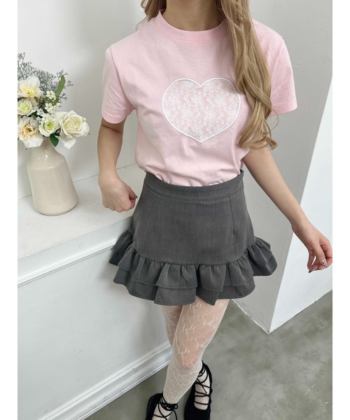 PHILLY（フィリー）の「【プチプラ\2199★】ハートレースワッペンTシャツ（Tシャツ/カットソー・レディース・ホワイト/ピンク/ブラック・FREE）」の17枚目の写真