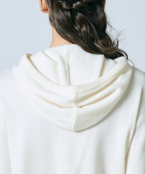 DOUBLE STANDARD CLOTHING（ダブルスタンダードクロージング）の「ロゴウールフーディ（ニット/セーター・レディース・ブラック/オフホワイト・FREE）」の8枚目の写真