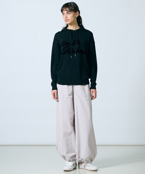 DOUBLE STANDARD CLOTHING（ダブルスタンダードクロージング）の「ロゴウールフーディ（ニット/セーター・レディース・ブラック/オフホワイト・FREE）」の12枚目の写真