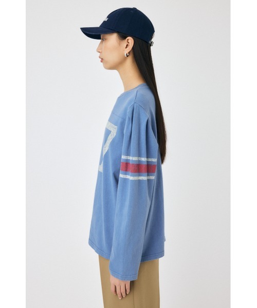 MOUSSY(マウジー)の「NUMBERING VINTAGE L/S Tシャツ(Tシャツ/カットソー・レディース・アイボリー/ブルー/ライトブラック・FREE)」の5枚目の写真