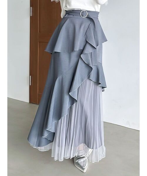 dazzlin(ダズリン)の「アシメプリーツマーメイドスカート(スカート・レディース・ブラック/グレー/ベージュ/ピンク・MEDIUM/SMALL)」の1枚目の写真