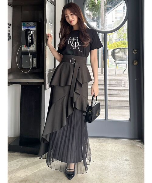 dazzlin(ダズリン)の「アシメプリーツマーメイドスカート(スカート・レディース・ブラック/グレー/ベージュ/ピンク・MEDIUM/SMALL)」の7枚目の写真