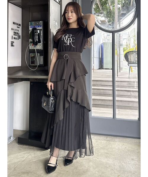 ❗️夏セール❗️ dazzlinアシメプリーツマーメイドスカート　グレー ❗️休日セール❗️ dazzlinアシメプリーツマーメイドスカート