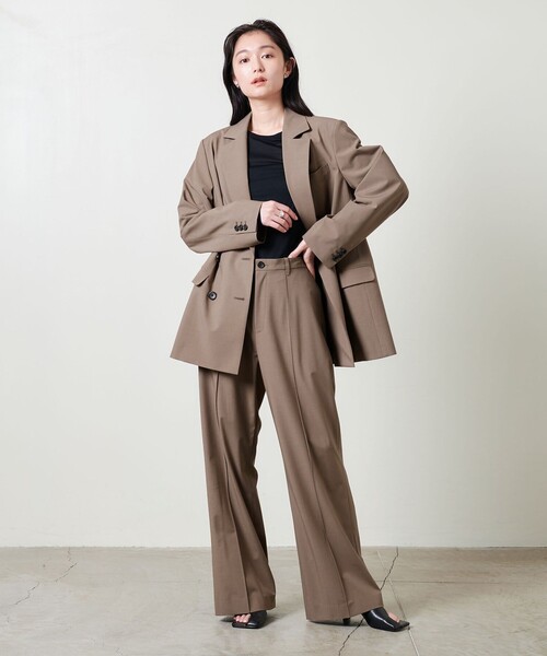 MARW UNITED ARROWS（マルゥ ユナイテッドアローズ）の「＜MARW UNITED ARROWS＞タック フレアパンツ（スラックス・レディース・ダークグレー/モカ・36/38）」の5枚目の写真