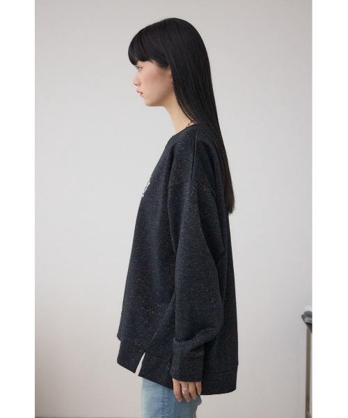 AZUL by moussy(アズールバイマウジー)の「ラメウラケロゴスウェットトップス(スウェット・レディース・アイボリー/ブラック/杢グレー・FREE)」の19枚目の写真