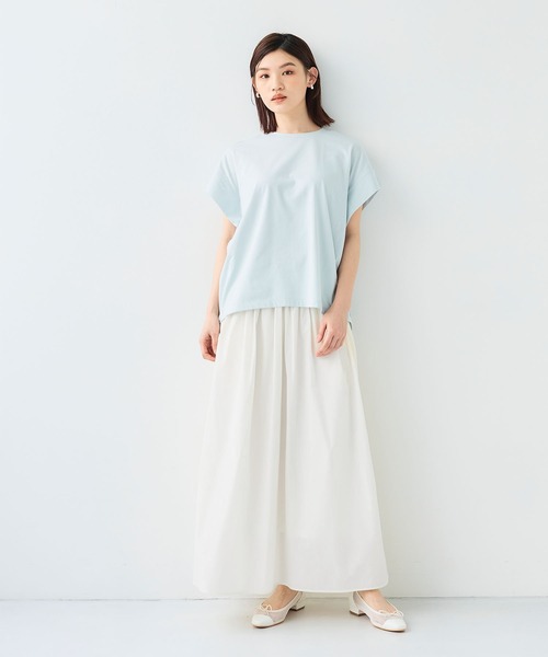 CROSS FUNCTION（クロスファンクション）の「《撥水 / UV》ハジクションタックギャザーロングスカート【CF/クロスファンクション】（スカート・レディース・ライトベージュ/ホワイト/ブラック・LL/L/M）」の22枚目の写真