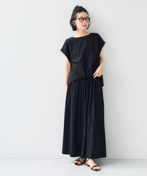 CROSS FUNCTION（クロスファンクション）の「《撥水 / UV》ハジクションタックギャザーロングスカート【CF/クロスファンクション】（スカート・レディース・ライトベージュ/ホワイト/ブラック・LL/L/M）」の17枚目の写真