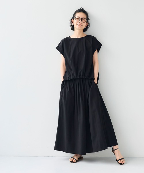 CROSS FUNCTION（クロスファンクション）の「《撥水 / UV》ハジクションタックギャザーロングスカート【CF/クロスファンクション】（スカート・レディース・ライトベージュ/ホワイト/ブラック・LL/L/M）」の18枚目の写真