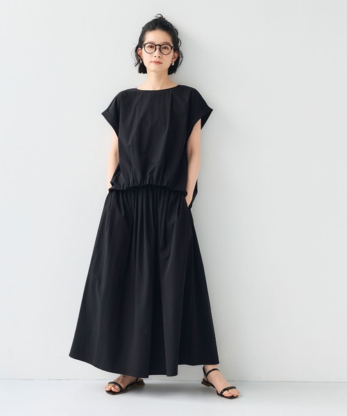 CROSS FUNCTION（クロスファンクション）の「《撥水 / UV》ハジクションタックギャザーロングスカート【CF/クロスファンクション】（スカート・レディース・ライトベージュ/ホワイト/ブラック・LL/L/M）」の16枚目の写真