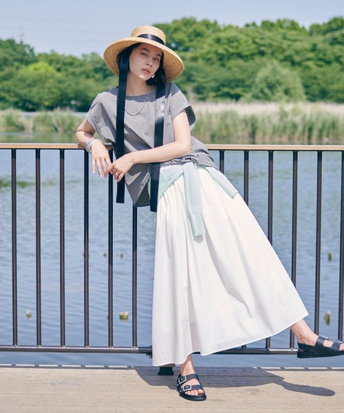 極美品*パラスパレス 十日 2023 リネン麻 タックギャザーロングスカート 極美品*パラスパレス 十日 2023 リネン麻 タックギャザーロング