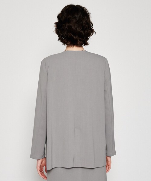 cloenc(クロエンス)の「【セットアップ/マシンウォッシュ】ノーカラージャケット(ノーカラージャケット・レディース・グレー/チャコールグレー/ナチュラル・01/02/03)」の19枚目の写真
