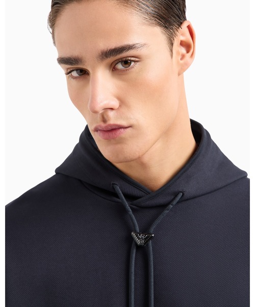 EMPORIO ARMANI▼ASV フード半袖オーバーサイズスウェットシャツ エンポリオ アルマーニ】フード付き半袖オーバーサイズ