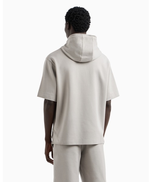 EMPORIO ARMANI▼ASV フード半袖オーバーサイズスウェットシャツ エンポリオ アルマーニ】フード付き半袖オーバーサイズ