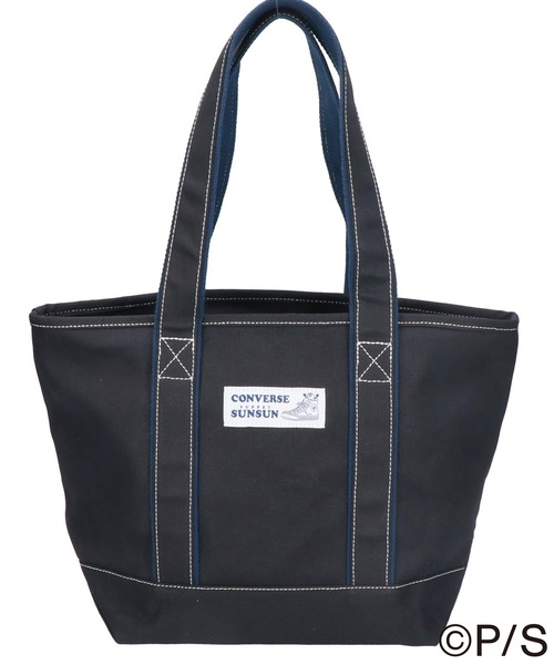 パペットスンスン CONVERSE トートバッグ ブラック コンバース PUPPET SUNSUN×CONVERS SUNSUN FLAT TOTE BAG パペットスンスン