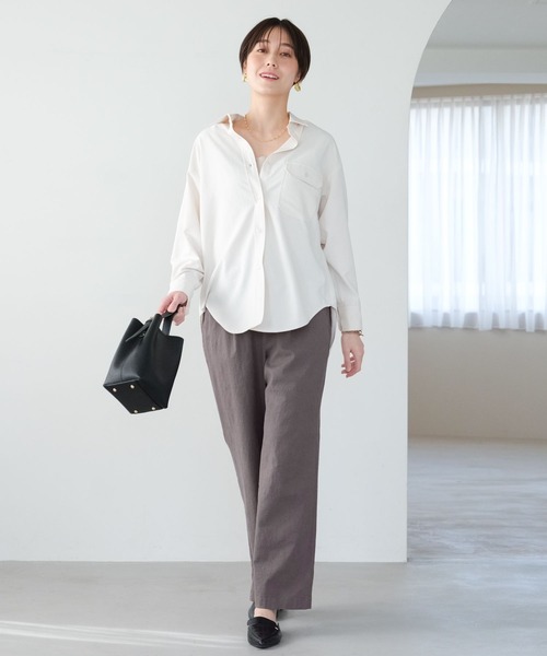 Elura(エルーラ)の「アイロンいらずゆるシャツ/321624(シャツ/ブラウス・レディース・ネイビー/グリーン系その他4/オフホワイト・FREE)」の11枚目の写真