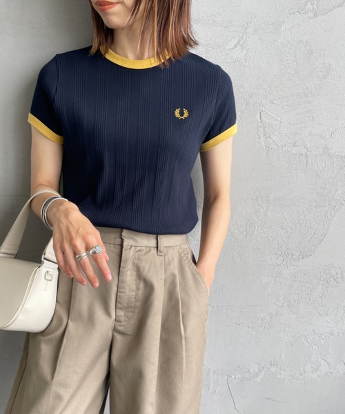 FRED PERRY/フレッドペリー] 別注 ランダムリブ ワンポイント