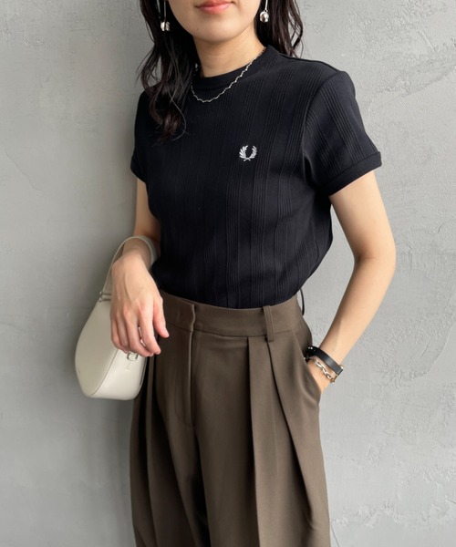 FRED PERRY/フレッドペリー] 別注 ランダムリブ ワンポイント