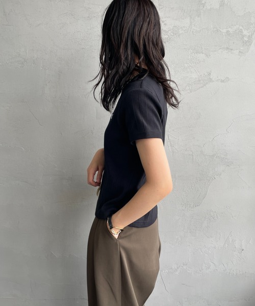 FRED PERRY/フレッドペリー] 別注 ランダムリブ ワンポイント
