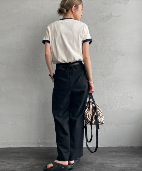 FRED PERRY/フレッドペリー] 別注 ランダムリブ ワンポイント