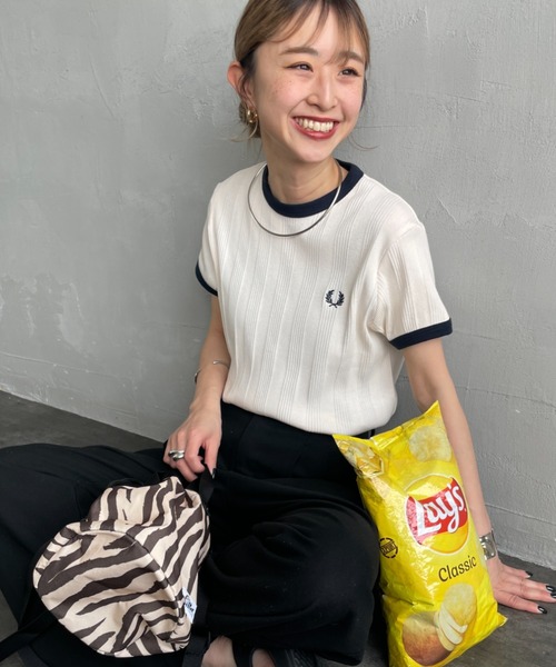 FRED PERRY/フレッドペリー] 別注 ランダムリブ ワンポイント