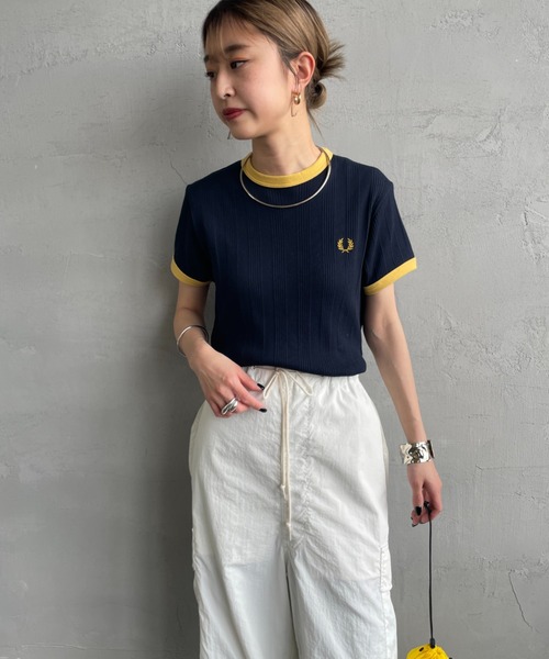 FRED PERRY フレッドペリー別注ランダムリブ ワンポイントロゴ刺繍 楽天市場】【送料無料】 FRED PERRY フレッドペリー 別注