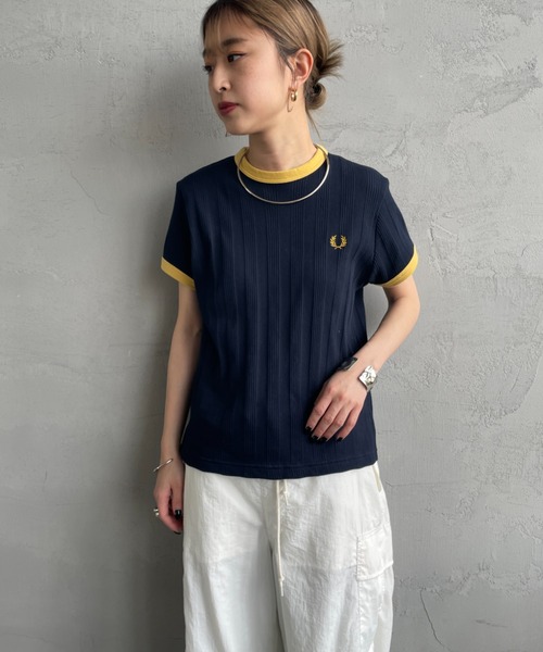 FRED PERRY/フレッドペリー] 別注 ランダムリブ ワンポイント