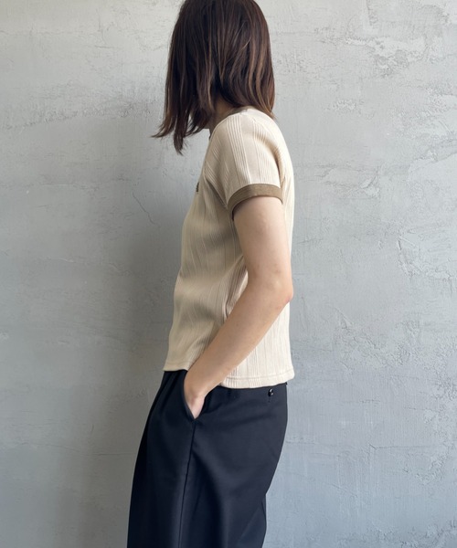 FRED PERRY/フレッドペリー] 別注 ランダムリブ ワンポイント