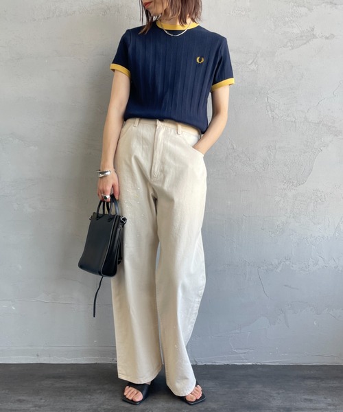 FRED PERRY/フレッドペリー] 別注 ランダムリブ ワンポイント