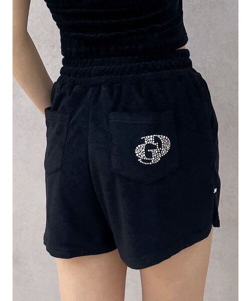 GYDA（ジェイダ）の「サイドスリットパイルショートパンツ【SETUP着用可】（その他パンツ・レディース・ブラック/オフホワイト・FREE）」の2枚目の写真