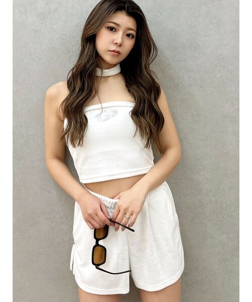 GYDA（ジェイダ）の「サイドスリットパイルショートパンツ【SETUP着用可】（その他パンツ・レディース・ブラック/オフホワイト・FREE）」の9枚目の写真