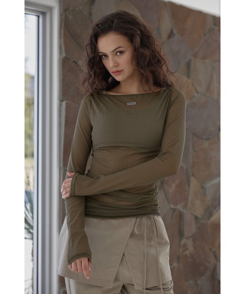 セール】Wellness Mesh Long Sleeve Top/ウェルネスメッシュロン