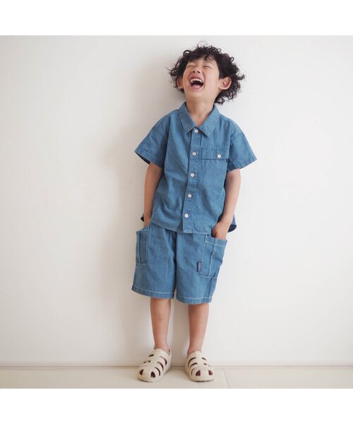 apres les cours(アプレレクール)の「WEB限定【リンク】まいにちシャツ(シャツ/ブラウス・キッズ・ブルー/ドット/ネイビー/ストライプ/イエロー・90/120/100/110/130/80)」の6枚目の写真