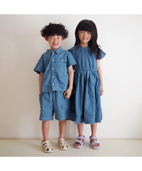 apres les cours(アプレレクール)の「WEB限定【リンク】まいにちシャツ(シャツ/ブラウス・キッズ・ブルー/ドット/ネイビー/ストライプ/イエロー・90/120/100/110/130/80)」の9枚目の写真