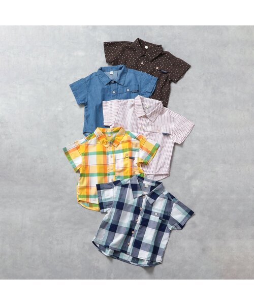apres les cours(アプレレクール)の「WEB限定【リンク】まいにちシャツ(シャツ/ブラウス・キッズ・ブルー/ドット/ネイビー/ストライプ/イエロー・90/120/100/110/130/80)」の12枚目の写真