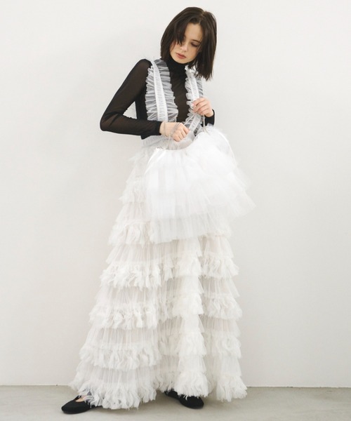 PERNA（ペルナ）の「チュールチャームショルダーバッグ（ショルダーバッグ・レディース・ブラック/ホワイト・FREE）」の20枚目の写真